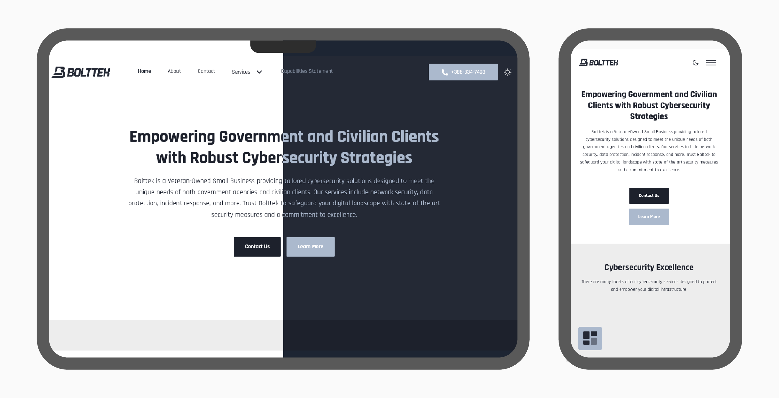 Responsive Design with Dark and Light Theme